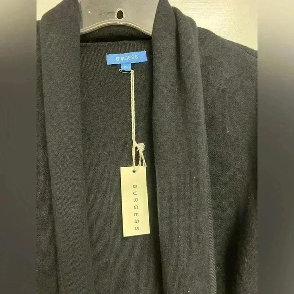 BURGESS TRAVEL COAT Black Open Front Cardigan XS - Picture 6 of 9